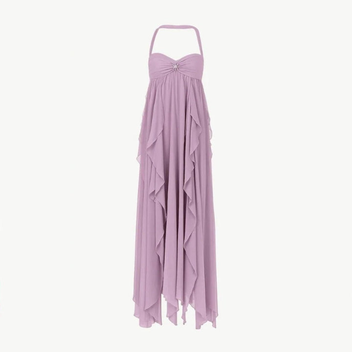 Ariel | Embellished Star Open-Back Maxi Dress