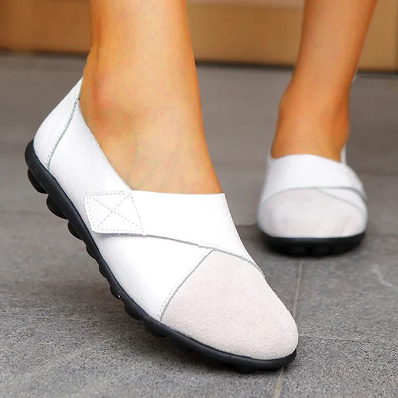 Women's Leather Loafers Walking Shoes