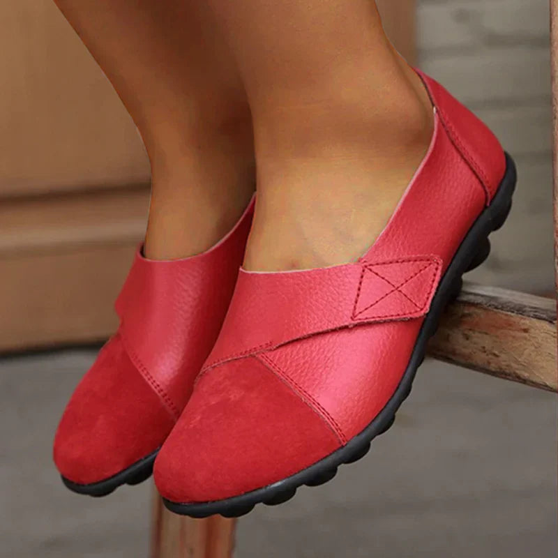 Women's Leather Loafers Walking Shoes