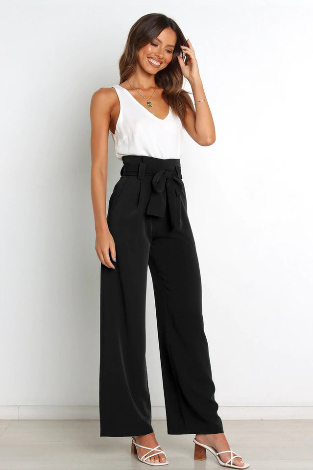 Wren | High Waist Wide Leg Linen Trousers