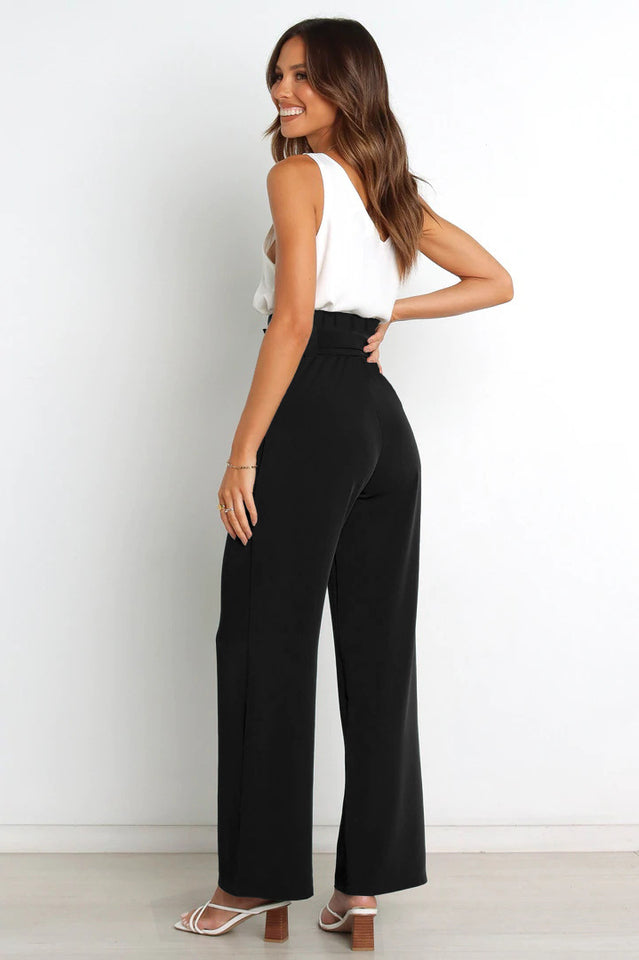 Cosima | High-Waist Wide Leg Knit Trousers