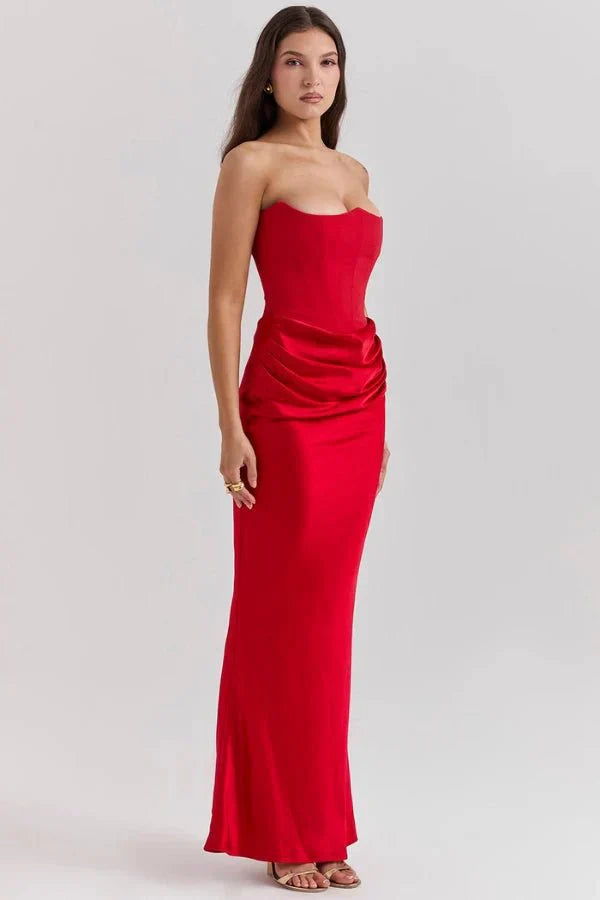 Sloane | Satin Corset Floor-Length Gown