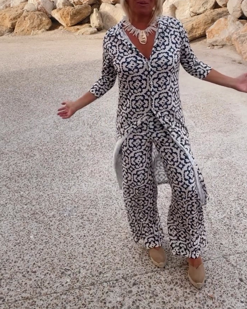 Michelle | Elegant Printed Two-Piece Set for Everyday Style