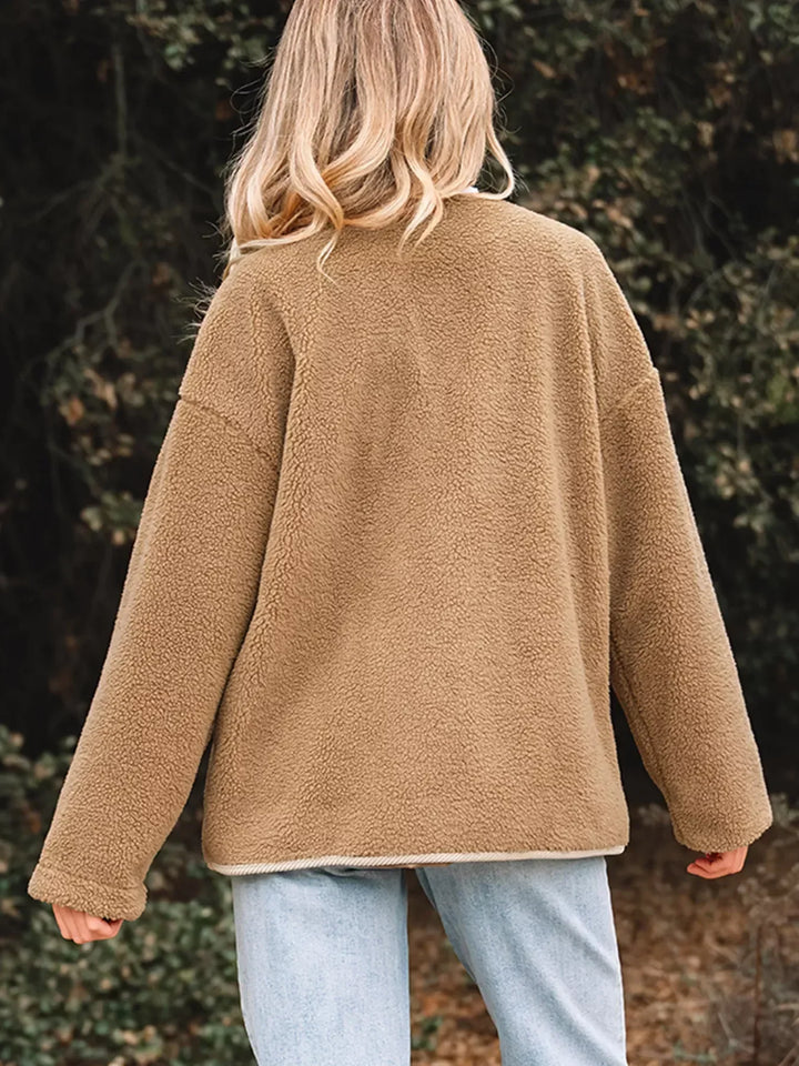 Leanne | Women's Button-Front Sherpa Teddy Jacket