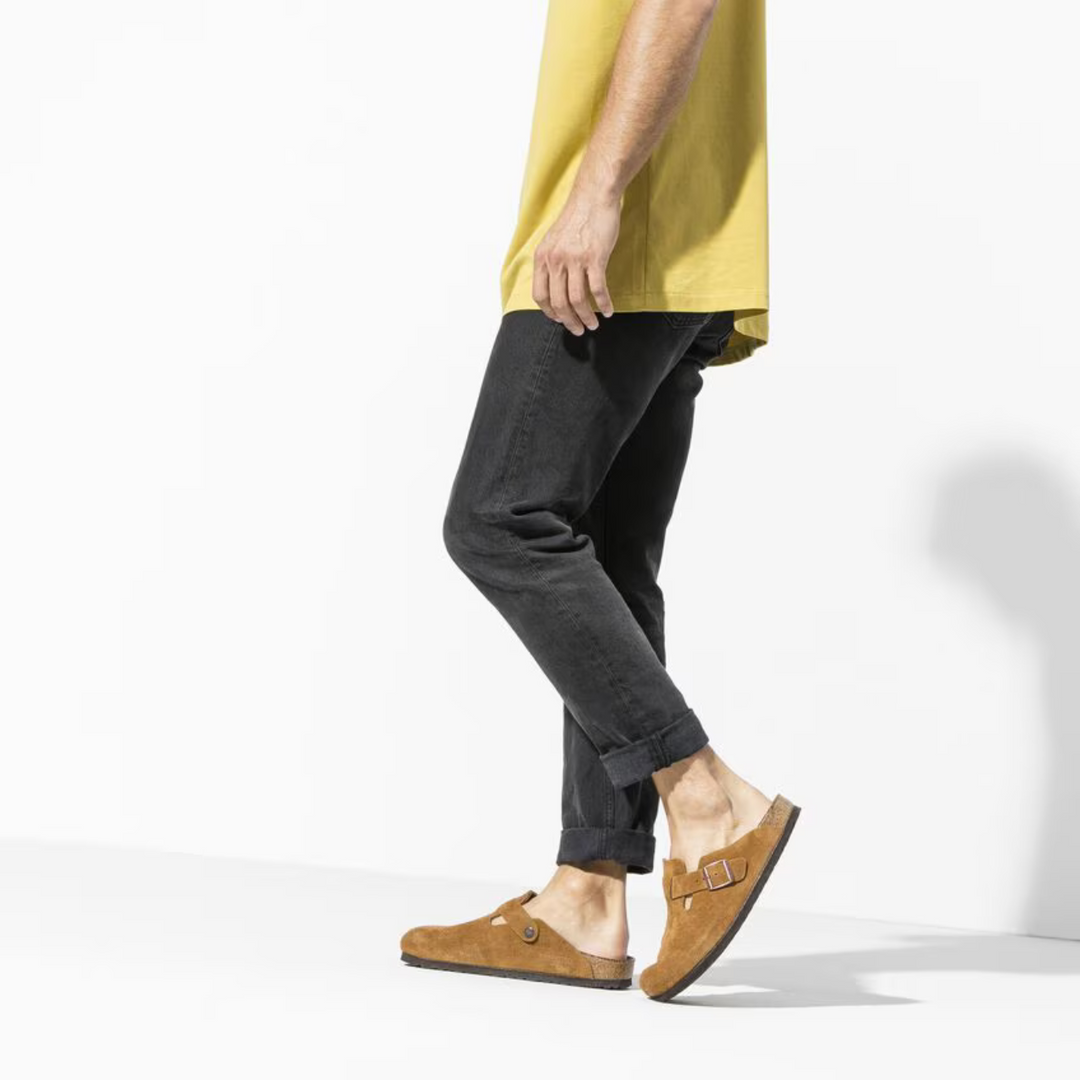 Clogs Men's Leather Casual Slip On Mules Summer Comfort Walking Shoes