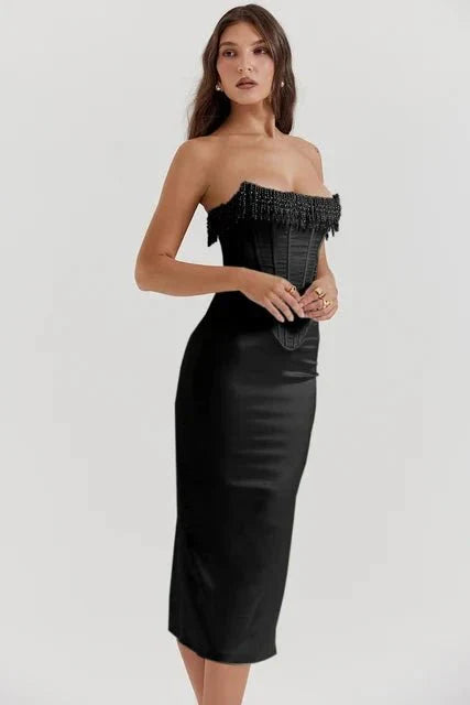 Sharlene | Embellished Strapless Luxury Dress