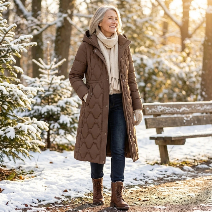 Salome | Waterproof Hooded Puffer Long Coat