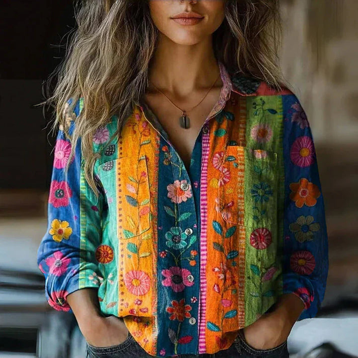 Odessa | Vintage Print Cotton Blouse