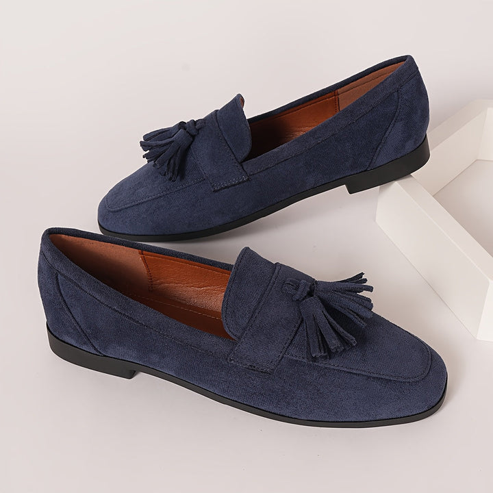 Women's Suede Tassel Loafers Slip On Shoes