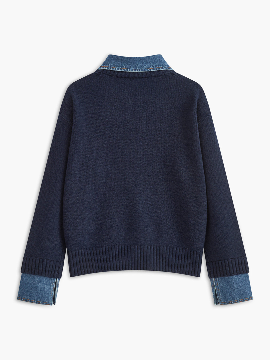 Warm 2-in-1 Panel Lapel Knit Sweater