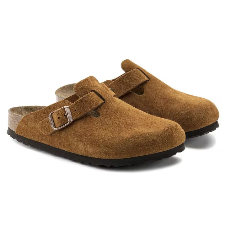 Clogs Men's Leather Casual Slip On Mules Summer Comfort Walking Shoes