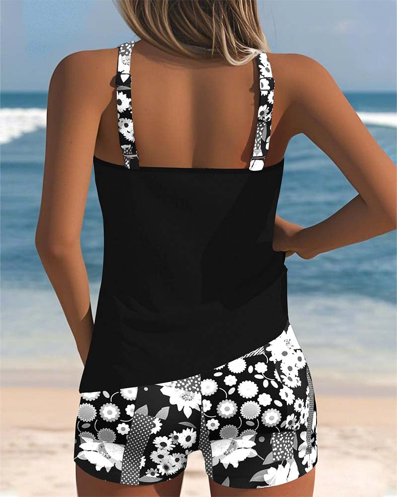 Women's Two Piece Summer Tankini Swimsuit Set