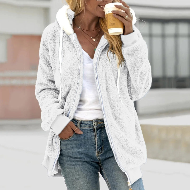 Tina | Women's Hooded Zip-Up Long Coat