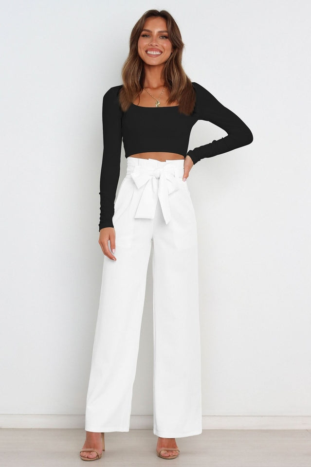 Wren | High Waist Wide Leg Linen Trousers