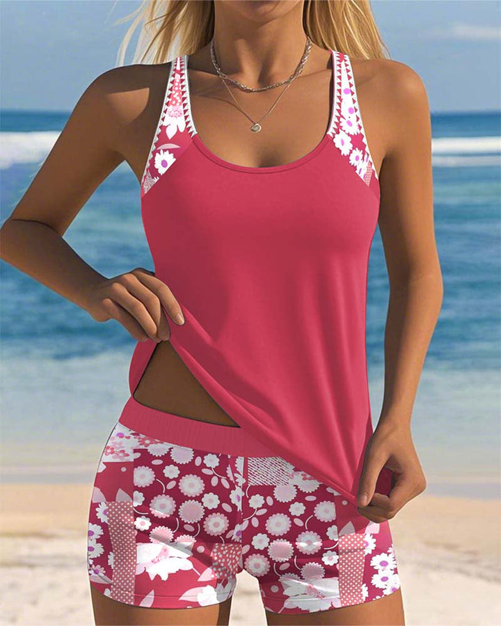 Women's Two Piece Summer Tankini Swimsuit Set