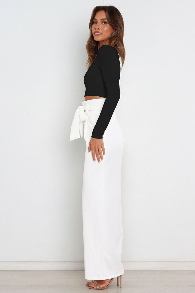 Cosima | High-Waist Wide Leg Knit Trousers