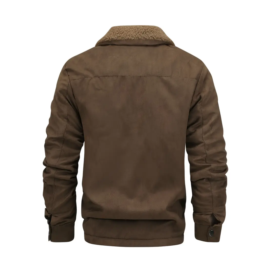 Men's Fleece Lined Faux Leather Jacket