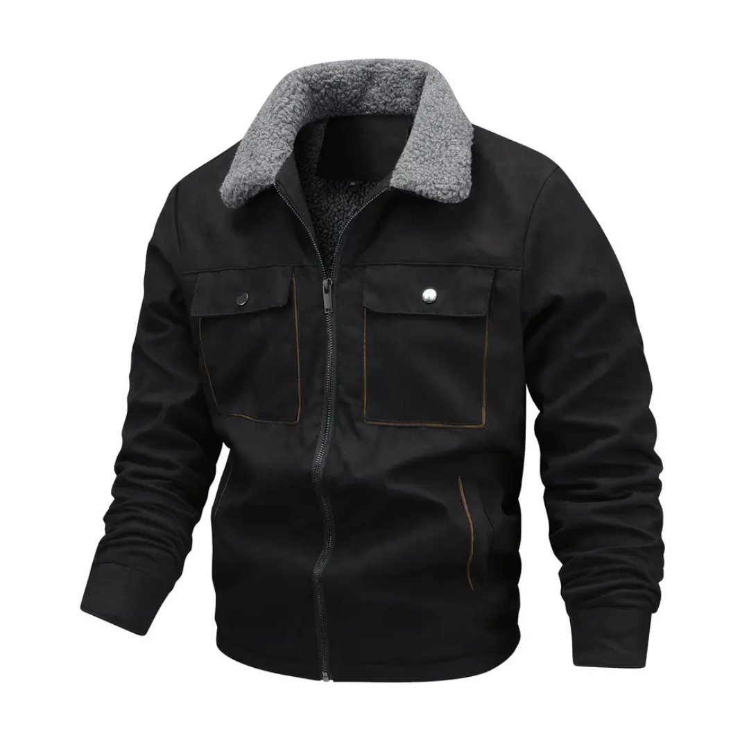Men's Fleece Lined Faux Leather Jacket