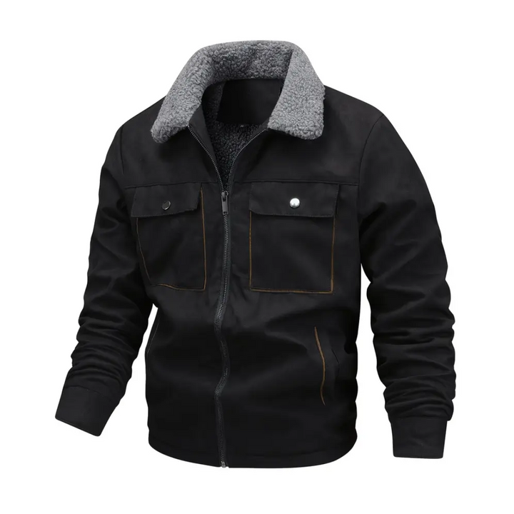 Men's Fleece Lined Faux Leather Jacket