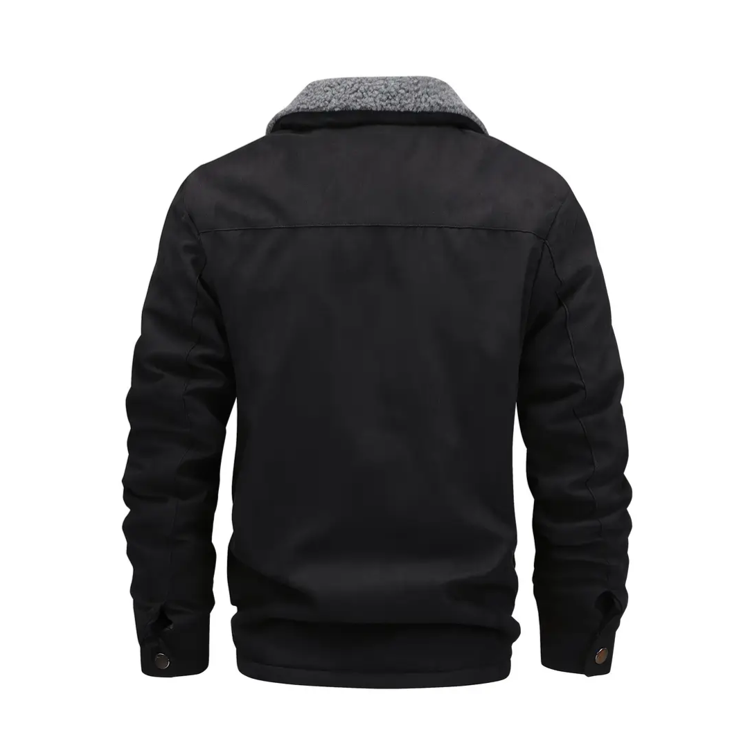 Men's Fleece Lined Faux Leather Jacket