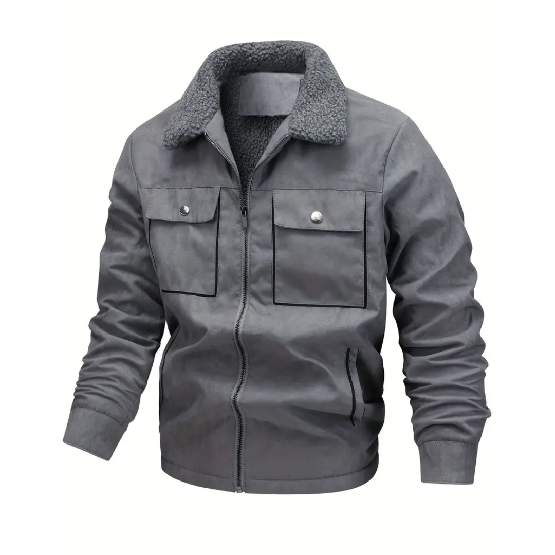 Men's Fleece Lined Faux Leather Jacket