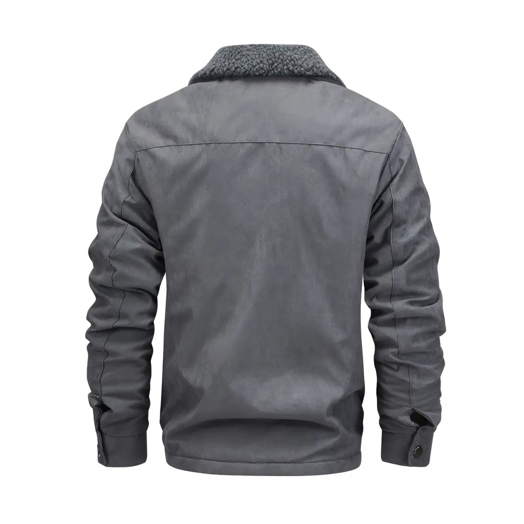 Men's Fleece Lined Faux Leather Jacket