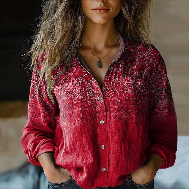 Odessa | Vintage Print Cotton Blouse