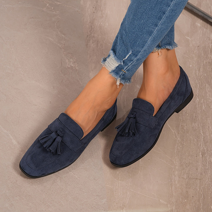 Women's Suede Tassel Loafers Slip On Shoes