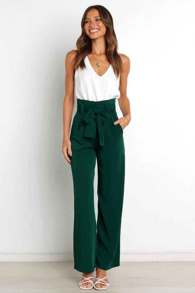 Wren | High Waist Wide Leg Linen Trousers