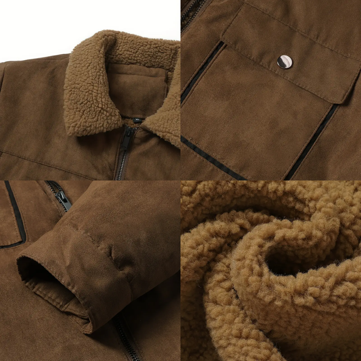 Men's Fleece Lined Faux Leather Jacket