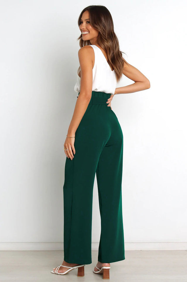 Wren | High Waist Wide Leg Linen Trousers