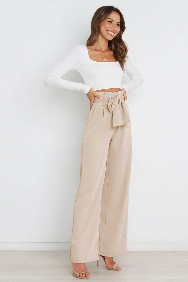 Wren | High Waist Wide Leg Linen Trousers