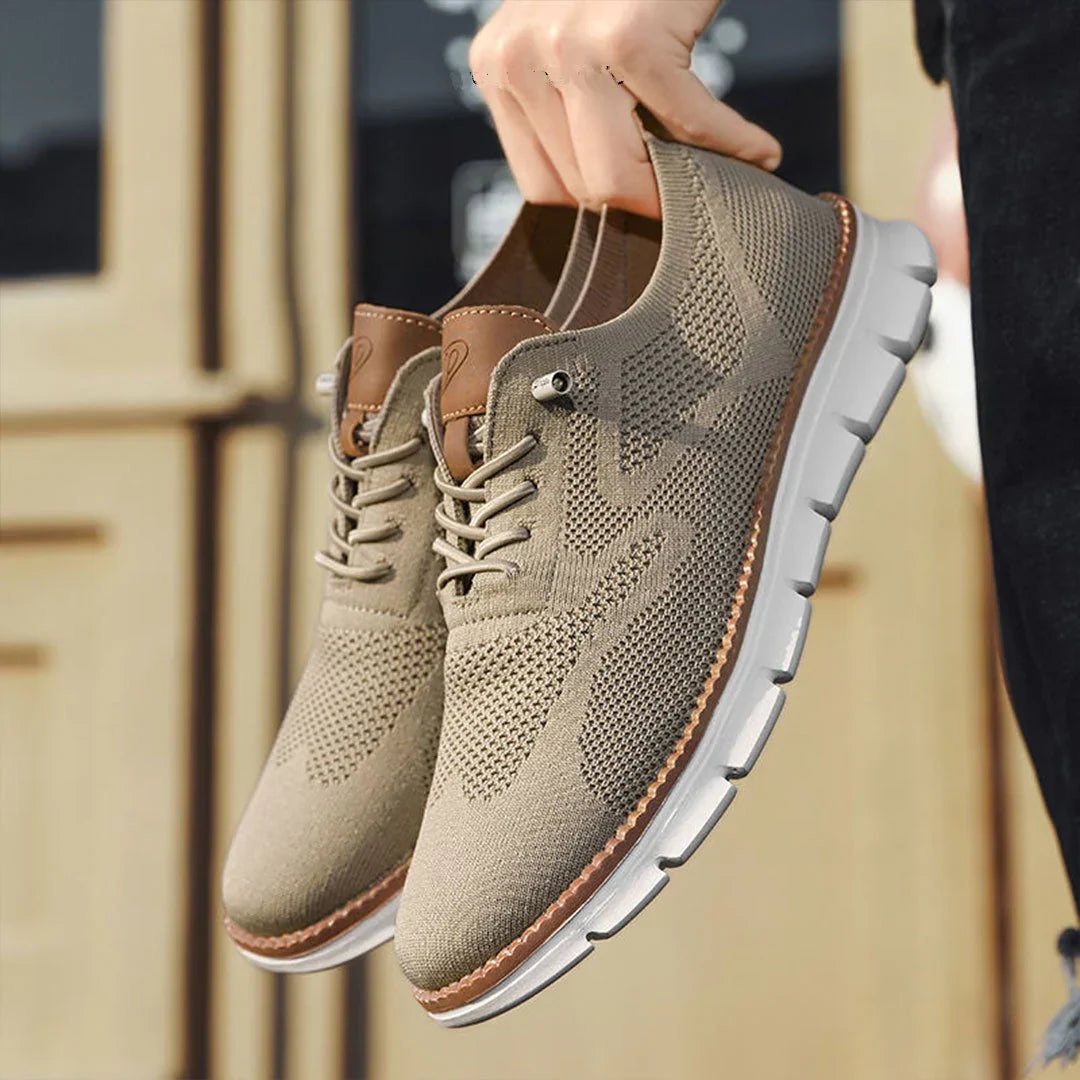 Men's Knit Mesh Lace Up Breathable Lightweight Walking Shoes