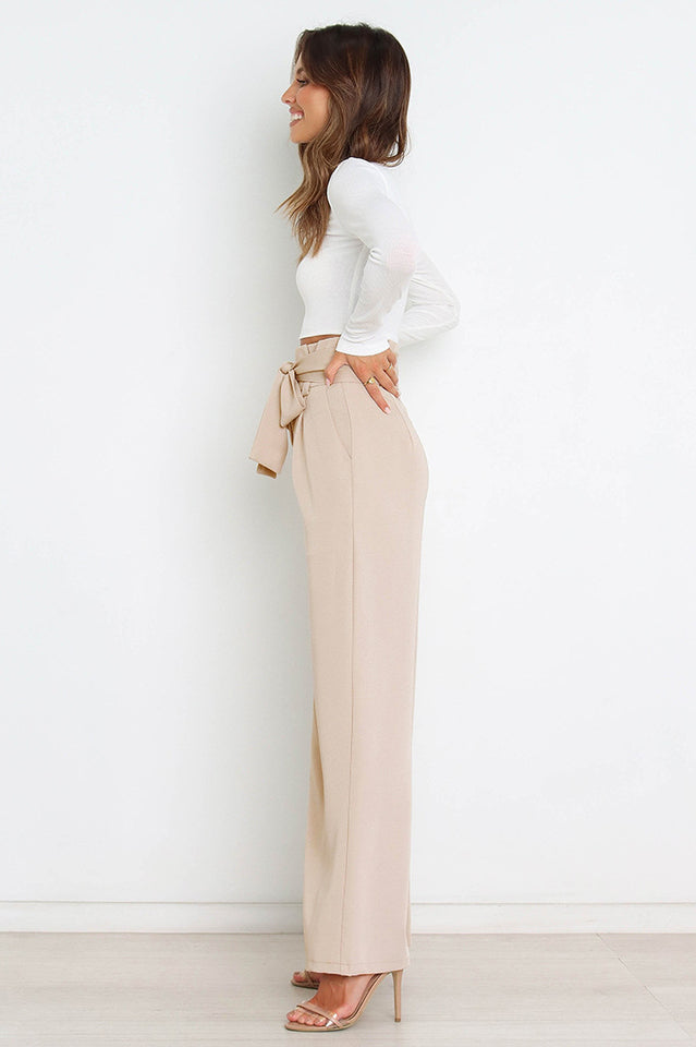 Cosima | High-Waist Wide Leg Knit Trousers