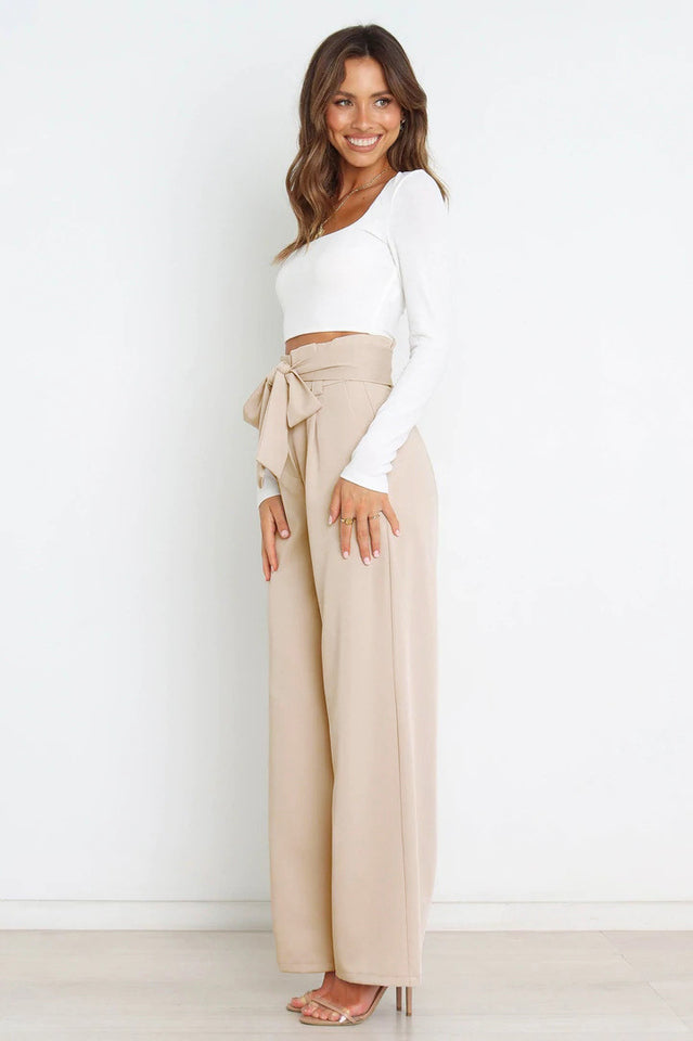 Cosima | High-Waist Wide Leg Knit Trousers
