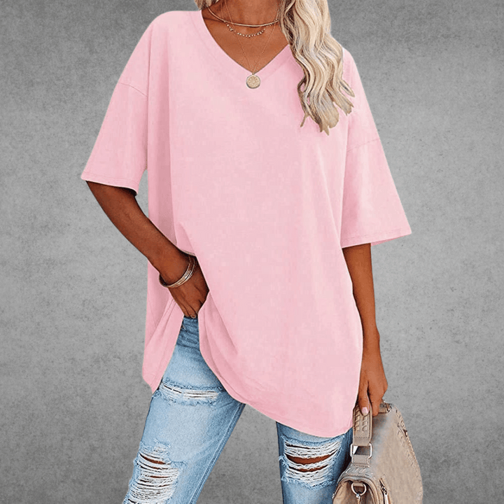 Nikita | Stylish Oversized V-Neck Shirt