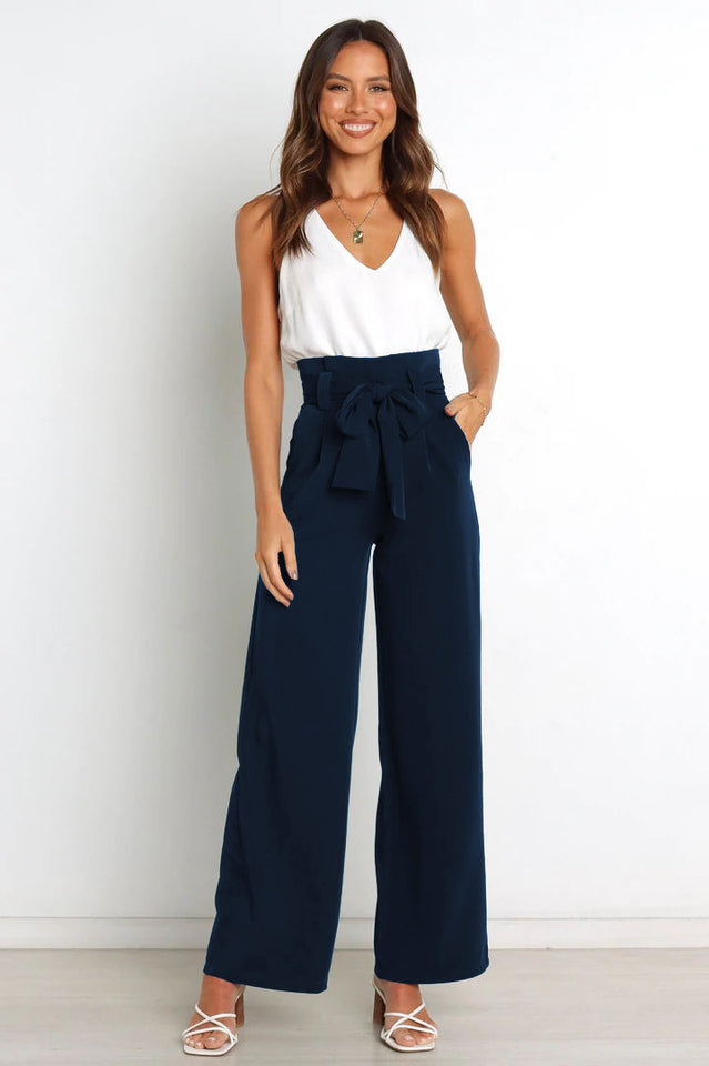 Cosima | High-Waist Wide Leg Knit Trousers