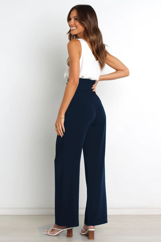 Wren | High Waist Wide Leg Linen Trousers