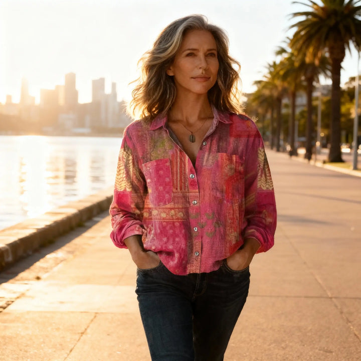 Odessa | Vintage Print Cotton Blouse