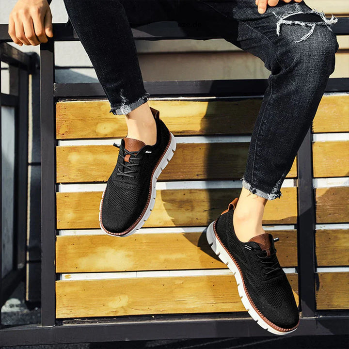 Men's Knit Mesh Lace Up Breathable Lightweight Walking Shoes