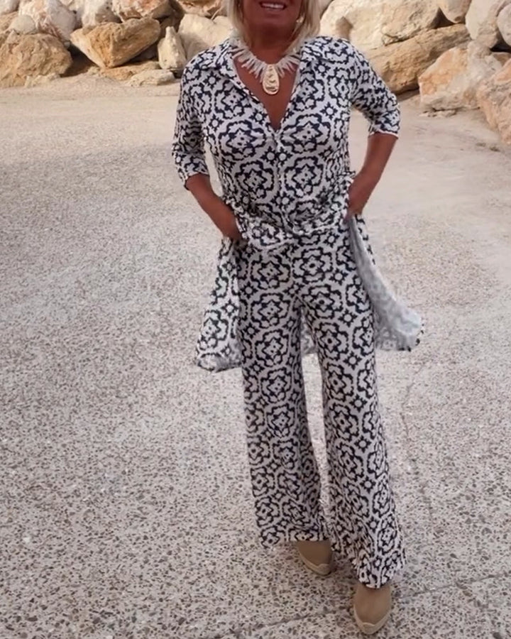 Michelle | Elegant Printed Two-Piece Set for Everyday Style