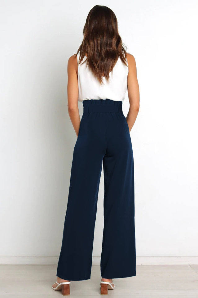 Wren | High Waist Wide Leg Linen Trousers