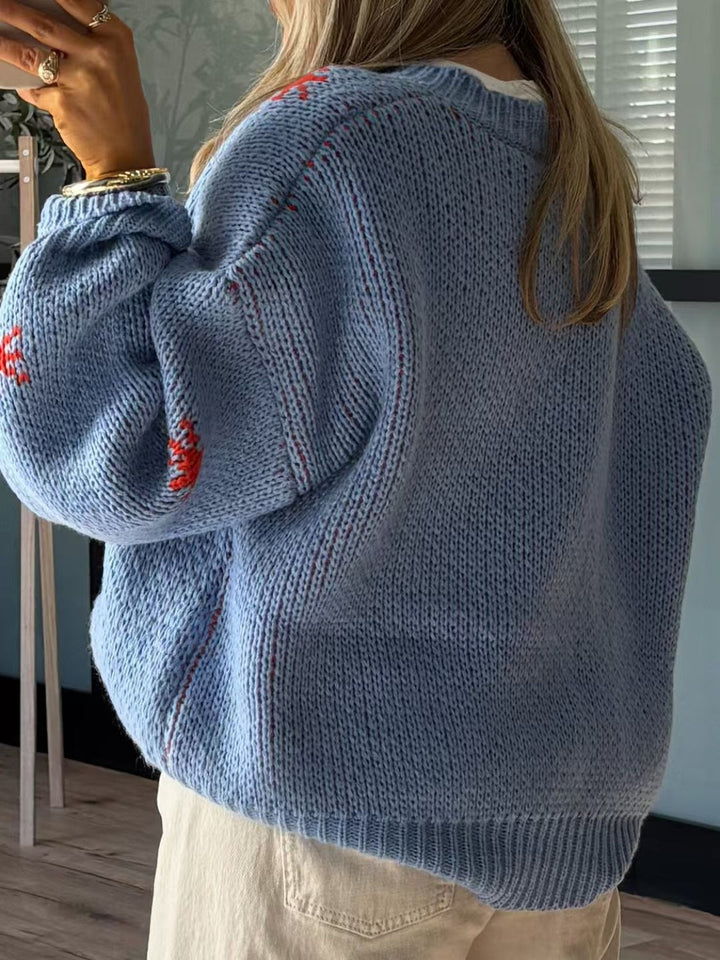 Linda | Women's Boot Pattern Round Neck Winter Sweater