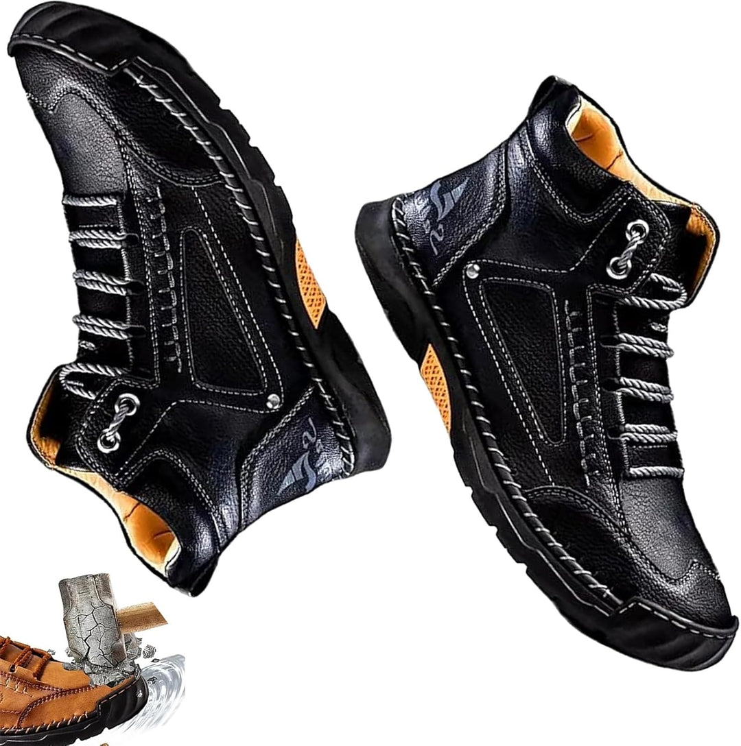 Men's Leather Ankle Boots Casual Hiking Shoes