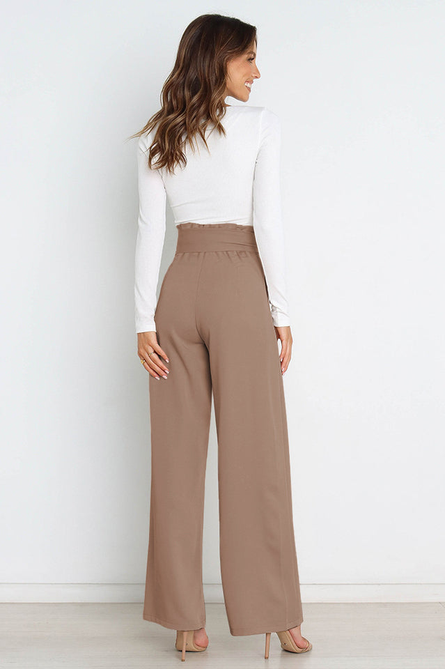 Cosima | High-Waist Wide Leg Knit Trousers