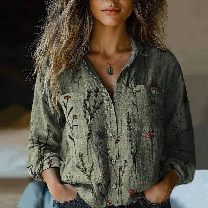 Odessa | Vintage Print Cotton Blouse