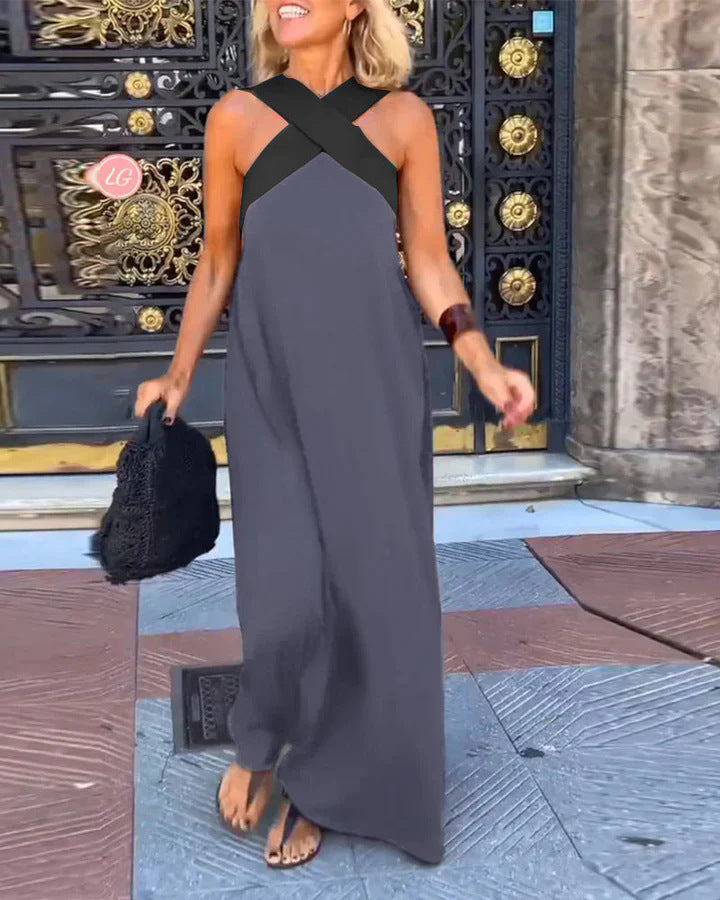 Clara | Cross-Neck Maxi Dress