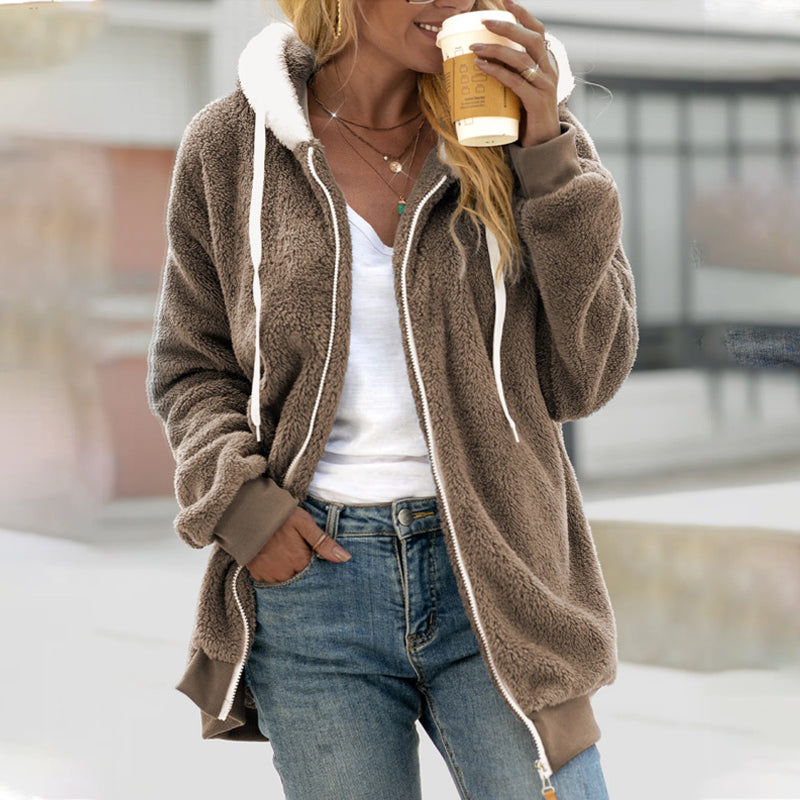 Tina | Women's Hooded Zip-Up Long Coat
