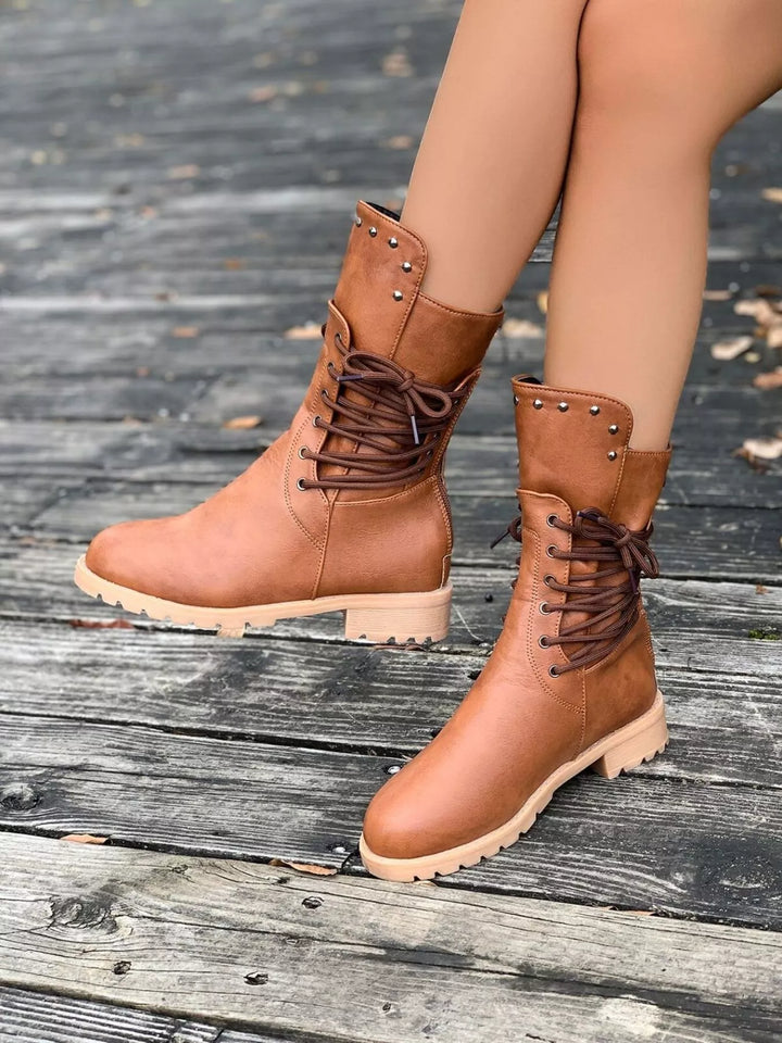 Susan | Women's Round Toe Block Heels Boots