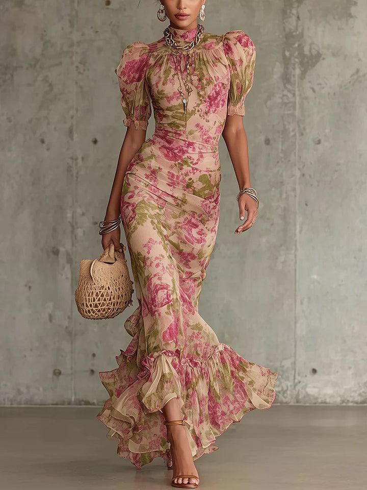 Kristy | Elegant Floral Maxi Dress with Sleeves for Women